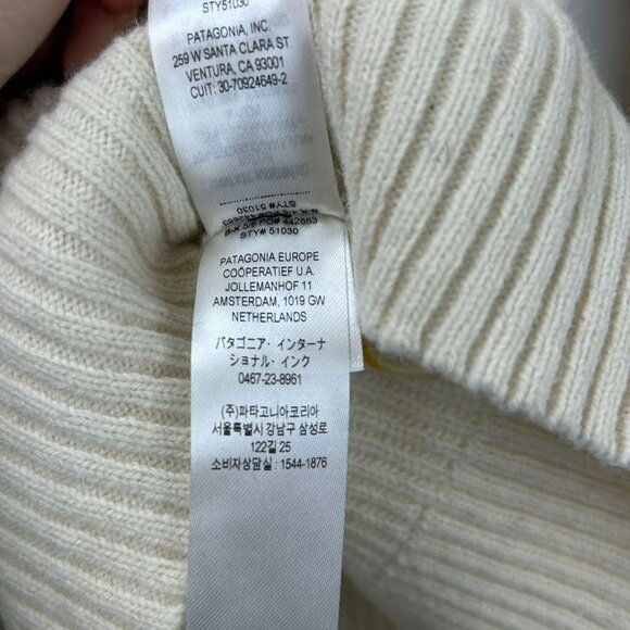 Patagonia Women's Large Recycled Wool Blend Cream Cardigan Sweater - Picture 8 of 16